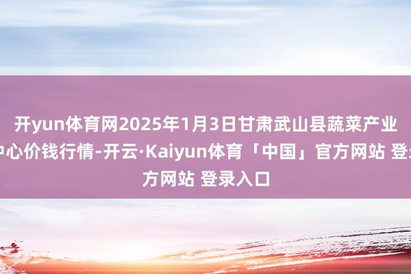 开yun体育网2025年1月3日甘肃武山县蔬菜产业发展中心价钱行情-开云·Kaiyun体育「中国」官方网站 登录入口